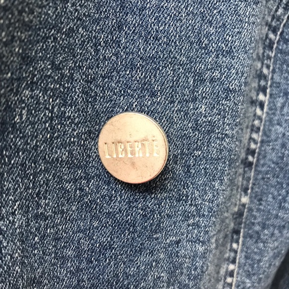 Vintage Emanuel Ungaro LIBERTE denim blazer jacket size  10 - Picture 11 of 12